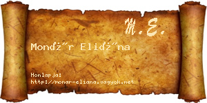 Monár Eliána névjegykártya